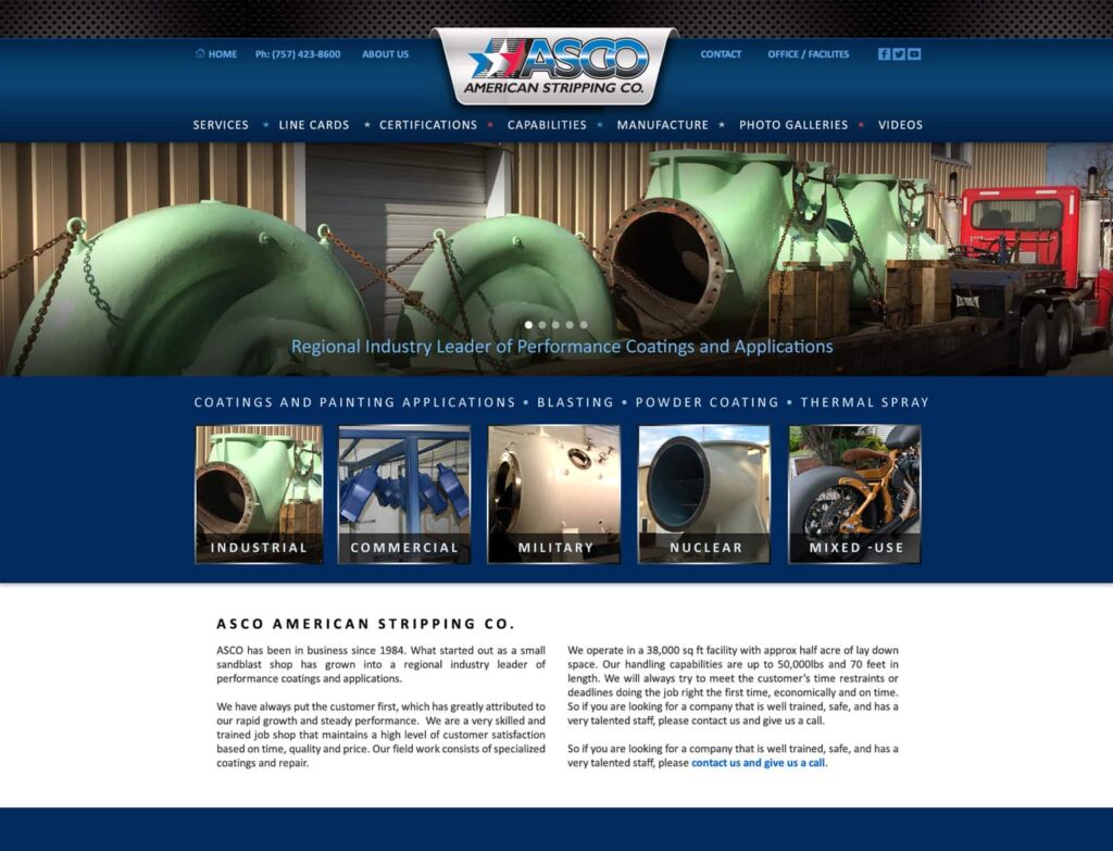 Website design of manufacturing companies